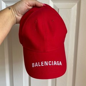 Balenciaga true bright red hat
